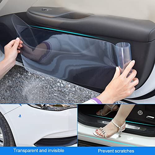 PERFETSELL Film Protector Pintura Coche 300 x 30cm Película de Vinilo Transparente Láminas Protectoras para Pintura para Proteger Bicicleta/Auto/Moto para Paragolpes Puerta Cuadro de Bici + Aplicador