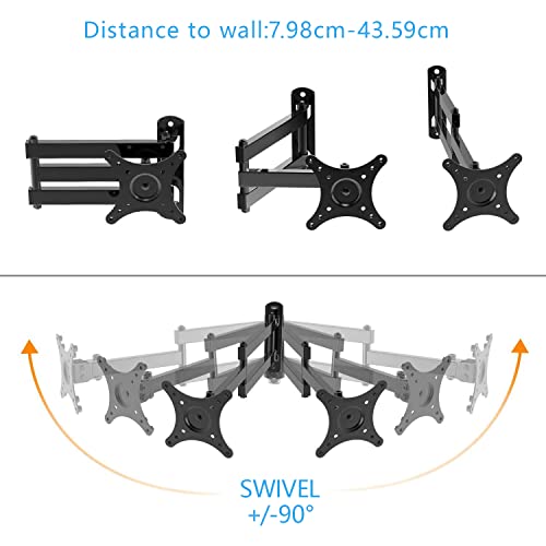 Perlegear Soporte de Pared para TV, el Soporte de Pared para TV para televisores de 10 a 32 Pulgadas de hasta 20 kg, VESA máximo 100 x 100mm, 75x75, 50x50mm