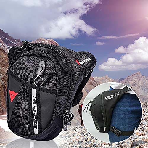 Pernera Moto,RiñOnera Moto Pierna Bolsa de ciclismo de deporte al aire libre Bolsa de cintura de nylon de los hombres bolsa de pierna impermeable cinturón de motocicleta excursionismo ciclismo mochila