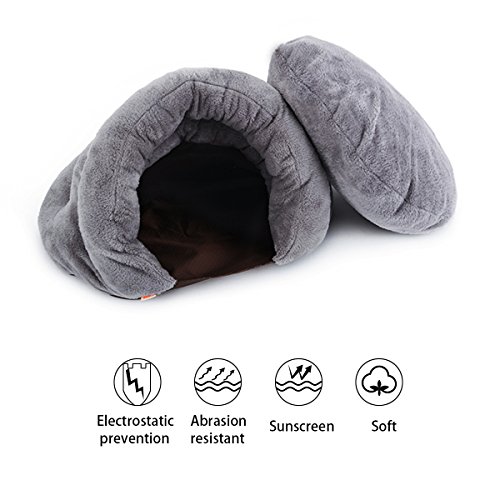 PETCUTE Camas para Perros Gatos Saco de Dormir para Perros cálido Cuevas casa para Gatos Nido de Gato caseta de Perros