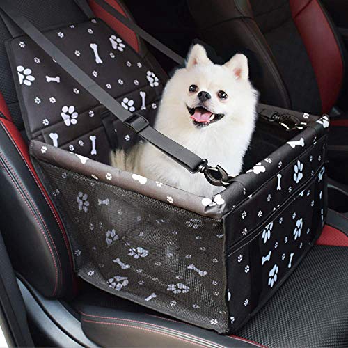 PETEMOO Asiento del Coche de Seguridad para Mascotas Perro Plegable Lavable Viaje Bolsas y Otra Mascota Pequeña con Cremallera Bolsillo