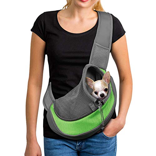 PETEMOO Bandolera para Perro Transportín Bolsa de Viaje para Mascotas Bolsa Portador de Perro Bolso de Hombro para Perros Gatos