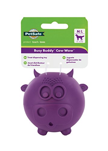 PetSafe 305I-PS/BB-FUN-COW-ML-11 Juguete Interactivo para Perros Busy Buddy Cow Wow Med-LG, M, Lila