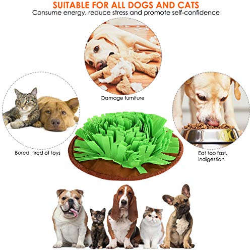 Petyoung Pet Snuffle Mat Dog Feeding Mat for Dogs, Pet Puzzle Toys Durable Interactive Dog Toys Encourages Natural Foraging Skills