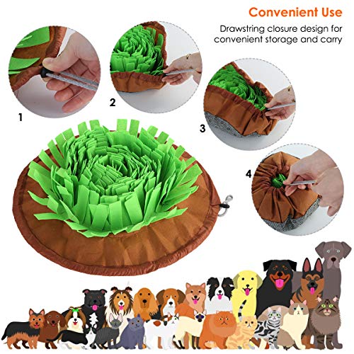 Petyoung Pet Snuffle Mat Dog Feeding Mat for Dogs, Pet Puzzle Toys Durable Interactive Dog Toys Encourages Natural Foraging Skills