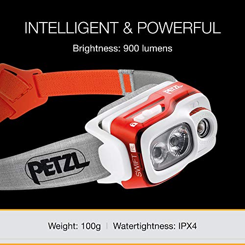 Petzl Swift RL Lámpara De Cabeza, Adultos Unisex, Naranja, Uni