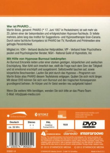 PHARO Martin Bolze - Mit Hilfe von Hypnose Burnout bekämpfen [Alemania] [DVD]