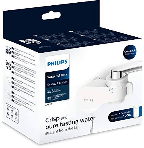 Philips - AWP3754/10 - Sistema de Filtración de agua para Grifo, Filtro de agua On Tap, Tecnología de Ultrafiltración X-Guard Ultra, Duración 1.200 Litros / 6 meses