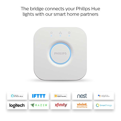 Philips Hue - Puente Philips Hue, Accesorio para bombillas y lámparas inteligentes Hue, Compatible con Alexa y Google Home