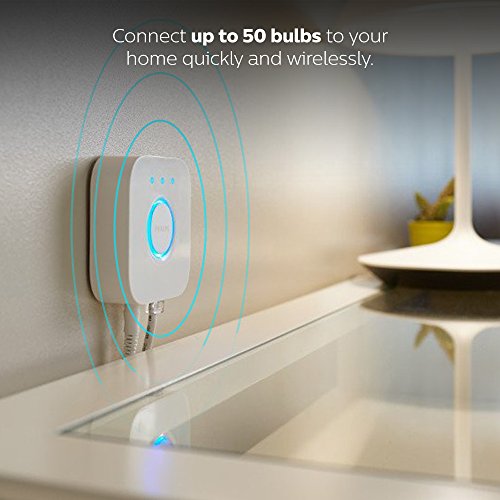 Philips Hue - Puente Philips Hue, Accesorio para bombillas y lámparas inteligentes Hue, Compatible con Alexa y Google Home