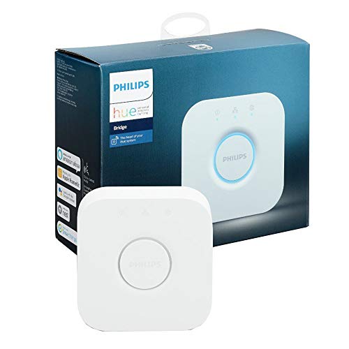 Philips Hue - Puente Philips Hue, Accesorio para bombillas y lámparas inteligentes Hue, Compatible con Alexa y Google Home