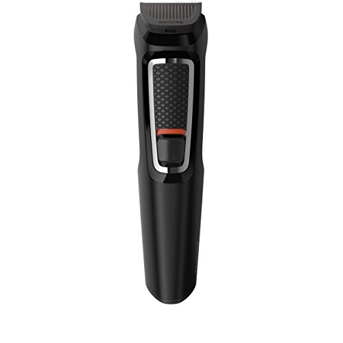 Philips MG3730/15 Recortadora 8 en 1 Maquina recortadora de barba y Cortapelos para hombre cara y cabeza, accesorios para nariz y orejas, 60 minutos de autonomía, Negro