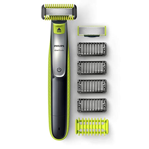 Philips OneBlade Cara + Cuerpo QP2630/30 - Recortador de Barba recargable con 4 Peines-guía para barba y 1 para Cuerpo, Recorta, Perfila y Afeita cualquier longitud en seco y húmedo