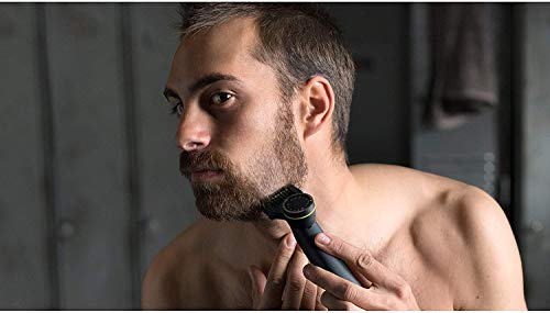 Philips OneBlade Pro Cara + Cuerpo QP6650/30 - Recortador de Barba recargable con Peine-guía para el cuerpo, Peine de Precisión de 14 Longitudes, Base de Carga y funda de viaje