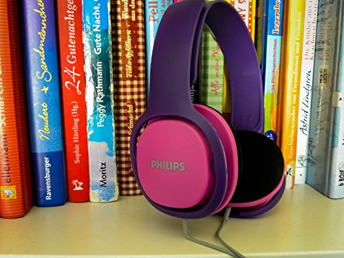 Philips SHK2000PK/00 Auriculares para Niños con Cable, Niñas Diadema (Controladores Altavoz 32mm, Almohadillas Aislamiento Ruido, Almohadillas Suaves) Rosa y Morado