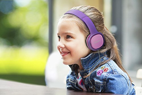 Philips SHK2000PK/00 Auriculares para Niños con Cable, Niñas Diadema (Controladores Altavoz 32mm, Almohadillas Aislamiento Ruido, Almohadillas Suaves) Rosa y Morado