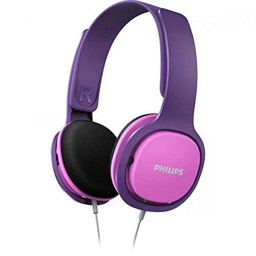 Philips SHK2000PK/00 Auriculares para Niños con Cable, Niñas Diadema (Controladores Altavoz 32mm, Almohadillas Aislamiento Ruido, Almohadillas Suaves) Rosa y Morado