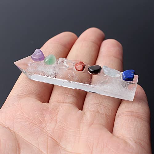 Piedras 1 PC Natural Blanco Cuarzo Cristal Wand Pendiente 7 Chakra Mini Gravel Curing Necklace Regalo de Las Mujeres Gemas (Color : 1pc)