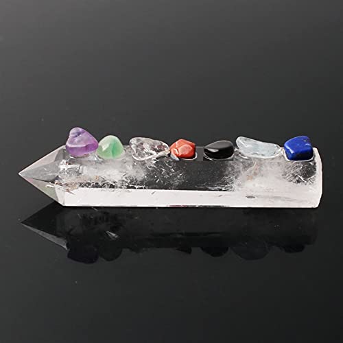 Piedras 1 PC Natural Blanco Cuarzo Cristal Wand Pendiente 7 Chakra Mini Gravel Curing Necklace Regalo de Las Mujeres Gemas (Color : 1pc)