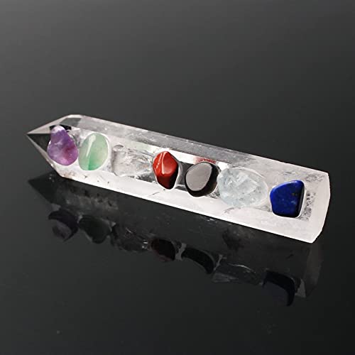 Piedras 1 PC Natural Blanco Cuarzo Cristal Wand Pendiente 7 Chakra Mini Gravel Curing Necklace Regalo de Las Mujeres Gemas (Color : 1pc)