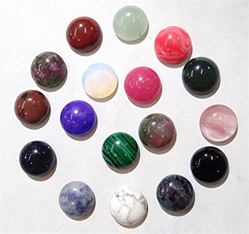 Piedras decorativas 50 unids / 12 mm piedra natural ronda sin agujero cabujones negros agates perlas para mujer hombres joyería haciendo anillo de bricolaje ( Color : Amarillo , Item Diameter : 12mm )