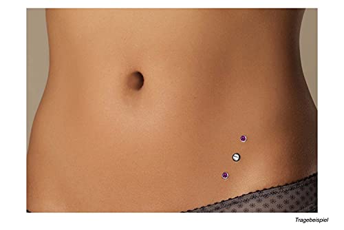 PIERCINGLINE® - Disco de Ancla dérmica de Titanio y Disco de Cristal de 4 mm, Color melocotón