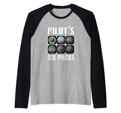 Pilot's Six Pack | Cosas de pilotos para hombres y mujeres Camiseta Manga Raglan