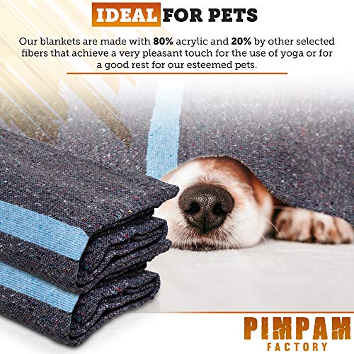 PimPam Factory - Pack de 5 Mantas Protectoras para Mudanzas de 140x200, 410g | Fabricado en España | Protección y Seguridad en el Transporte | Cubre y Protege Muebles | Para Mascotas, Yoga