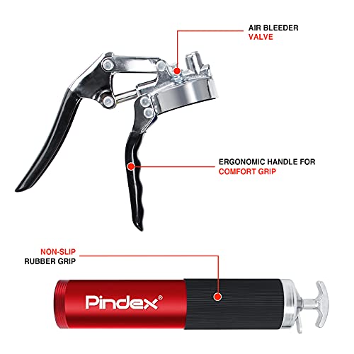 Pindex Bomba de engrase Pistola engrasadora: 8000PSI Pistola de engrase con Palanca