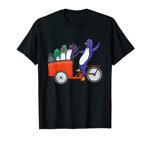 Pingüino familia carga Bakfiets bicicleta holandesa Camiseta