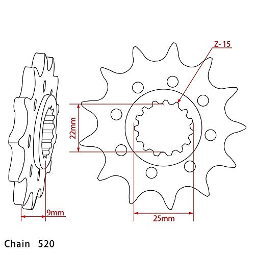 Piñones Frente Cadena Piñón de la Suciedad de la Bici del motocrós/Ajuste for KT.M SX SXF XC XCF XCW EXC MXC/Ajuste for Husqvarna TC FC FE TE (Color : 13T)