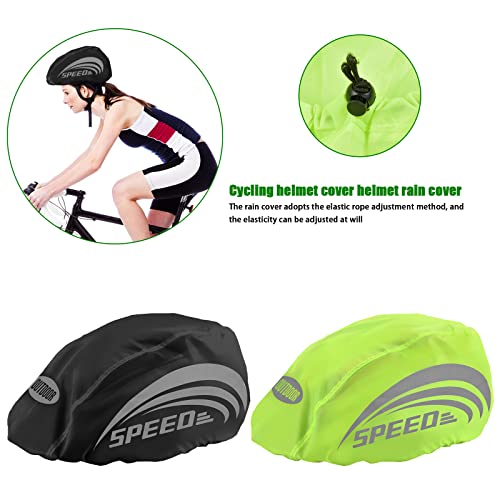 Pinsheng 2 Piezas Fundas de Casco para Ciclismo, Funda para Casco de Bicicleta Protector Impermeable Casco Bicicleta Con Tira Reflectante Resistente Al Viento a Prueba de Polvo Hombre Mujer Niños