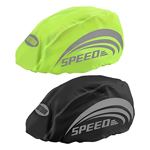 Pinsheng 2 Piezas Fundas de Casco para Ciclismo, Funda para Casco de Bicicleta Protector Impermeable Casco Bicicleta Con Tira Reflectante Resistente Al Viento a Prueba de Polvo Hombre Mujer Niños