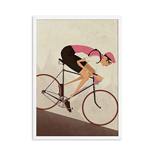 Pintura En Lienzo Estilo Vintage Bicicleta Ciclista ImpresióN Bicicleta Retro Foto PóSter Para Carrera Arte De La Pared ImáGenes Sala De Estar DecoracióN Del Hogar 70x100cmx2 Sin Marco