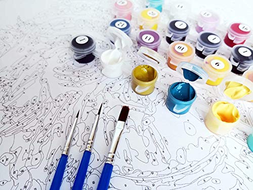 Pintura por números para Adultos DIY Pintura al óleo Kit con Pinceles y Pinturas para Niños Seniors Junior -Sin Marco- Amsterdam - Bicicletas Retro - 40 x 50 cm - PBN26051