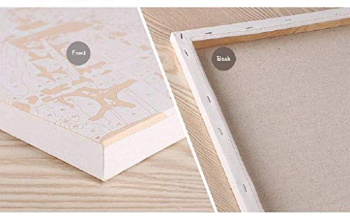 Pintura por Números Para Adultos y Niños DIY Kits de pintura al óleo de lona preimpresos con marco de madera Para la Decoración De La Casa - Gato Colorido - F 16 * 20 Pulgadas