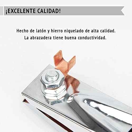 Pinza soldadura para masa, pinza para soldar utilizada como masa de alta calidad, abrazadera para soldar, pinza de masa de soldadura muy resistente y de gran conductividad, 6300A(Pinza 17cm)