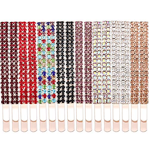 Pinzas de Cristal de Diamantes de Imitación Clip Pasador de Pelo de Diamantes de Imitación de Doble Fila Horquillas de Metal para Mujer Niña (Multicolor)