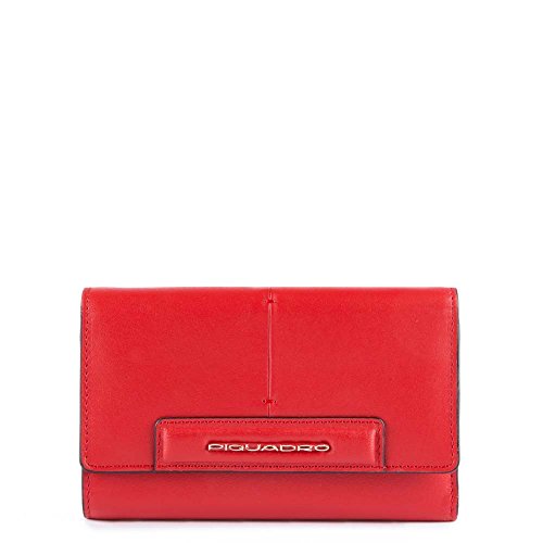 Piquadro Splash Funda de carné, 16 cm, Rojo (Rosso/Sabbia)