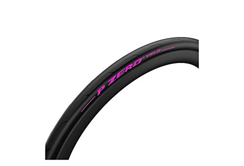 Pirelli Pzero Velo - Neumático de Bicicleta Unisex para Adultos, Negro/Fucsia, 700 x 25 cm