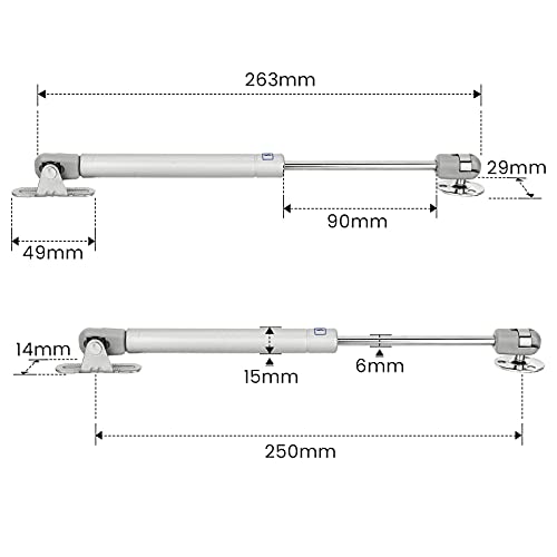 Pistone a Gas Mueble Cocina, INSMA 120N/12KG Amortiguador Puertas Armario Elevable 2pcs Hidráulico Mueble Pistone Armario Hidráulico Amortiguador Puerta Resorte de Compresión para Elevación de Puerta