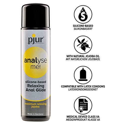 pjur analyse me! Relaxing Silicone Anal Glide - Lubricante silicona para sexo anal cómodo - lubricación extralarga - con jojoba (100ml)