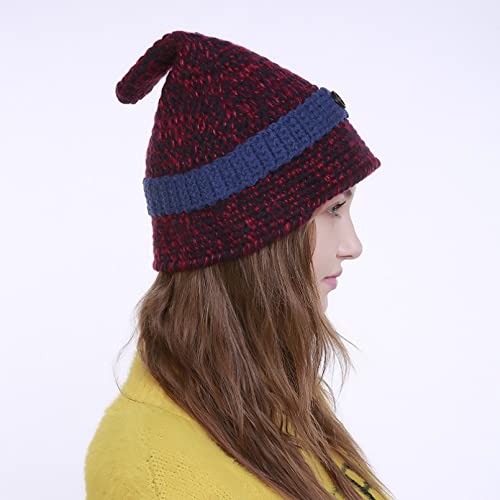 PKYGXZ Gorro de Invierno con Punta de Bruja para Mujer, Gorro de Calavera Suave para Bicicleta, Gorros de Cubo para Bicicleta, Gorro de esquí para monopatín, Gorro de Pescador Informal