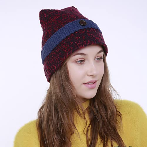 PKYGXZ Gorro de Invierno con Punta de Bruja para Mujer, Gorro de Calavera Suave para Bicicleta, Gorros de Cubo para Bicicleta, Gorro de esquí para monopatín, Gorro de Pescador Informal