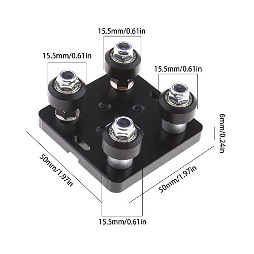 Placa de varilla portátil con ranura Mini soporte de rueda en V para impresora 3D Perfil de aluminio Serie CNC