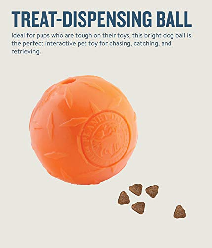 Planet Dog Orbee-Tuff Diamond Plate - Juguete con dispensador de recompensas para perros - Textura con forma de diamantes - Naranja - Pequeño