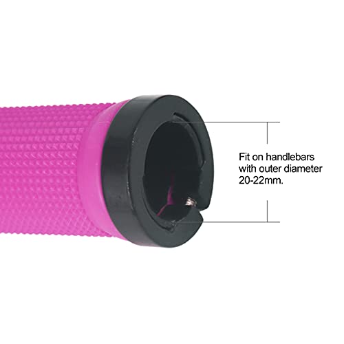 PLATT Puños Bicicleta Cómodos de Goma Antideslizante con Extremos de Barra de Aluminio y Llave Allen para MTB/BMX (Rosa)