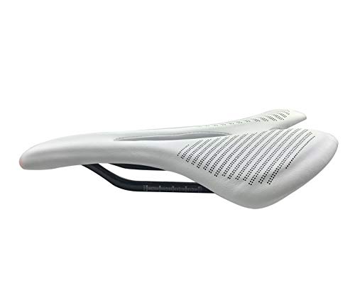 PLATT Sillín de Bicicleta Súper Ligero Profesional Carbono Sport Sillín Asiento para Bicicleta de Carretera y Montaña Bicicleta (Blanco A)