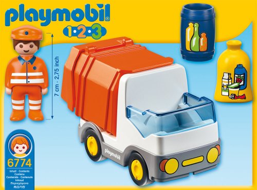 Playmobil - 1.2.3 Camión de basura (6774) , color/modelo surtido