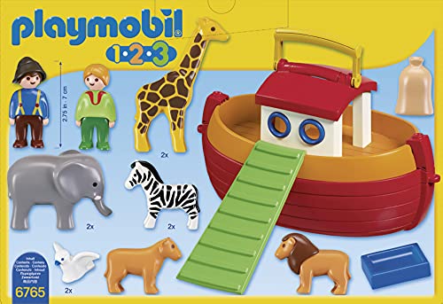 PLAYMOBIL- 1.2.3 Playset Maletín, Arca de Noé, Multicolor, 18m+ (6765)